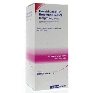 Healthypharm Hoestdrank Broomhexine HCI 8mg/5ml 250ML