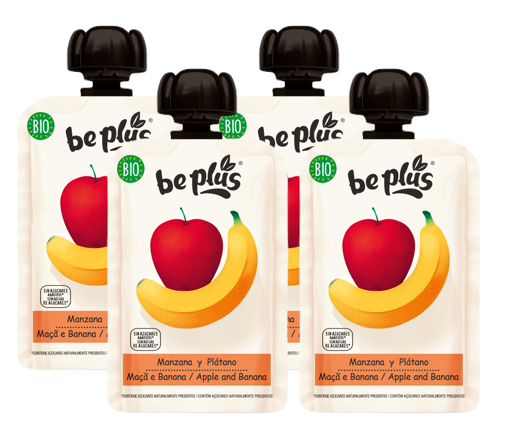 Be Plus Knijpfruit Apple & Banana Multiverpakking afbeelding
