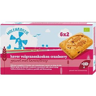 Molenaartje Haver Volgranenkoeken Cranberry 240GR Molenaartje Haver Volgranenkoeken Cranberry 240GR