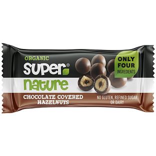 Super Nature Organic Chocolate Covered Hazelnuts 40GR Super Nature Organic Chocolate Covered Hazelnuts 40GR