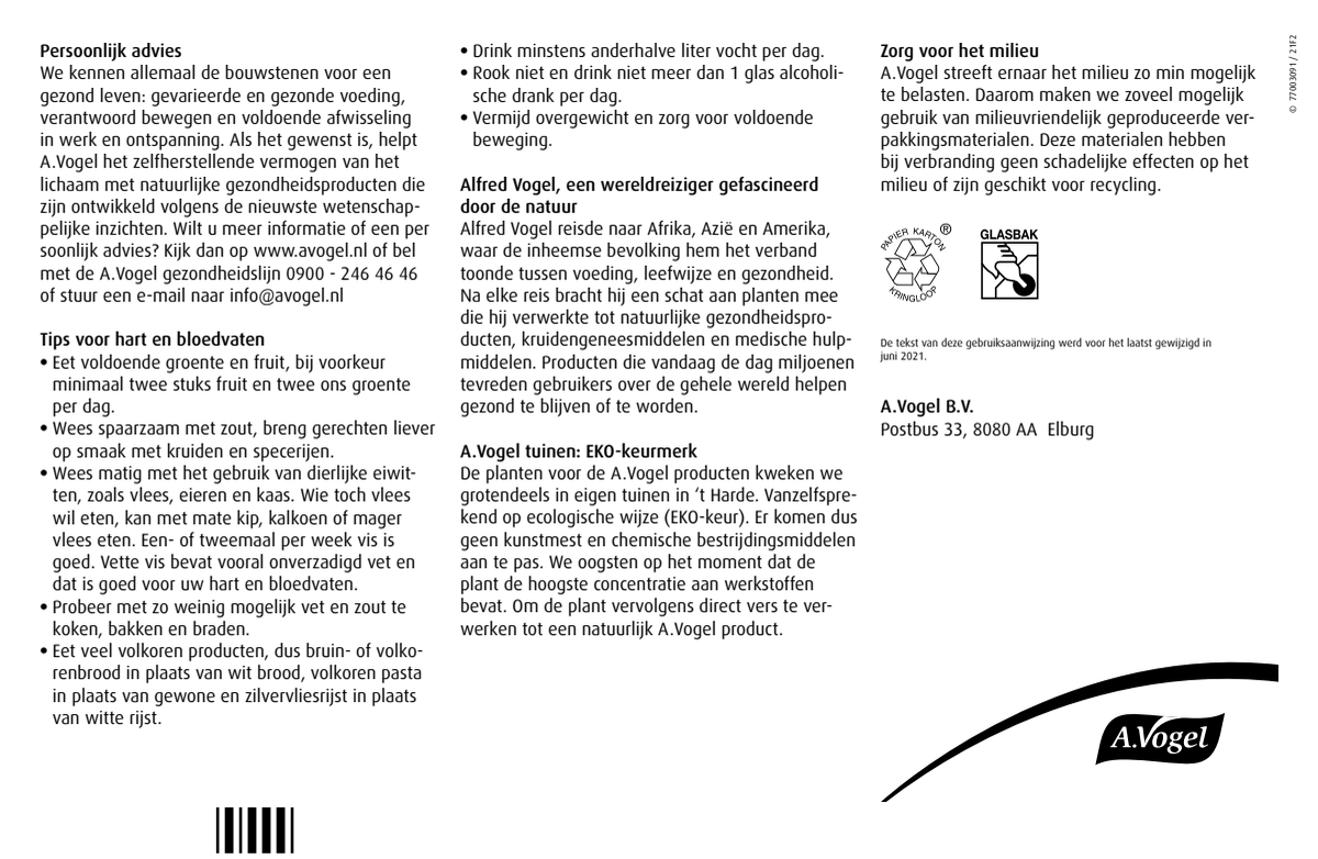 Crataegus + Valeriaan Hart en Bloedvaten Tabletten afbeelding van document #2, leaflet