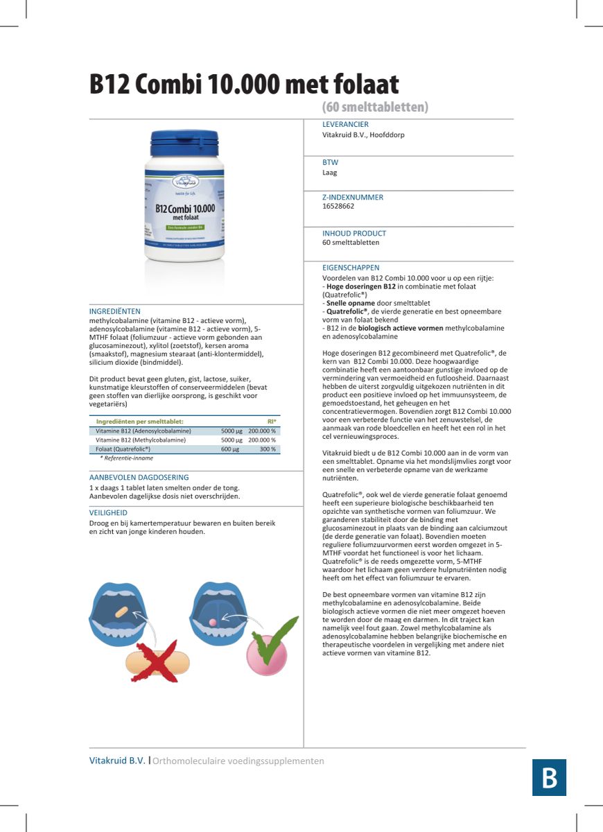 B12 Combi 10.000® met Actief Folaat Vitamine afbeelding van document #1, info_folder