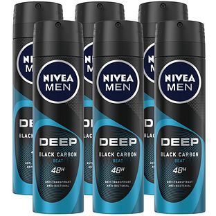 Nivea Men Deep Black Carbon Beat Anti-Transpirant Spray Voordeel 6x150ML