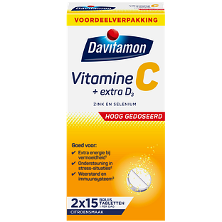 Davitamon Vitamine C + Extra D3 Bruistabletten 30TB Davitamon Vitamine C + Extra D3 Bruistabletten 30TB