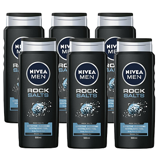 Nivea Men Rock Salts Douchegel Voordeelverpakking 6x500ML