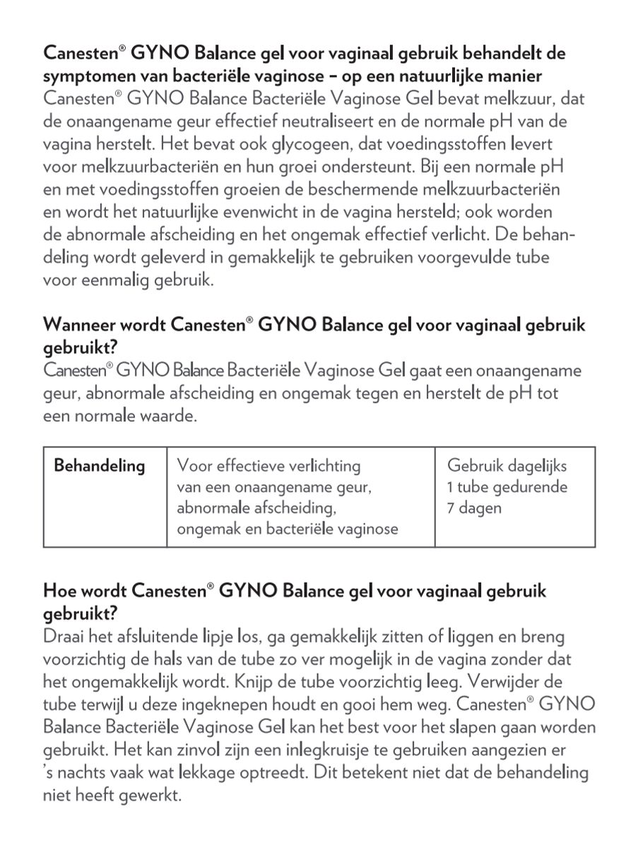 Gyno Balance Gel afbeelding van document #2, instructions