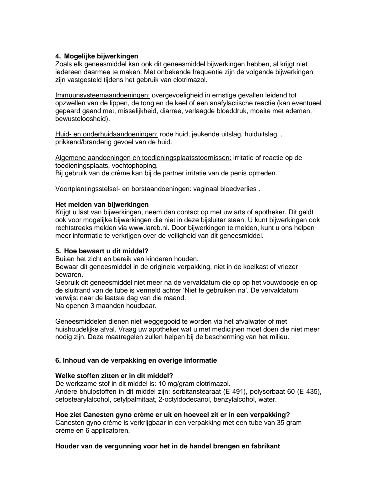 Gyno Crème - 6 daagse behandeling afbeelding van document #5, leaflet