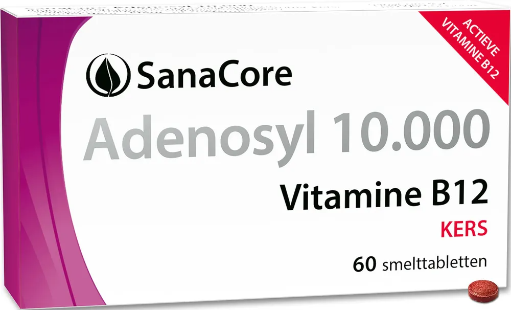 SanaCore Adenosyl 10000 Vitamine B12 Kers Smelttabletten 60TB