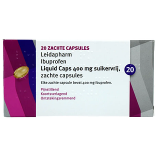 Leidapharm Ibuprofen Liquid Caps 400 mg Suikervrij 20CP