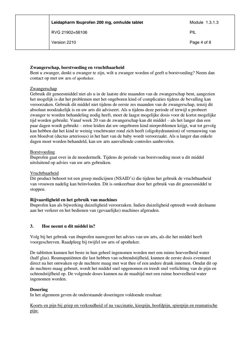 Ibuprofen 200mg Tabletten afbeelding van document #4, leaflet