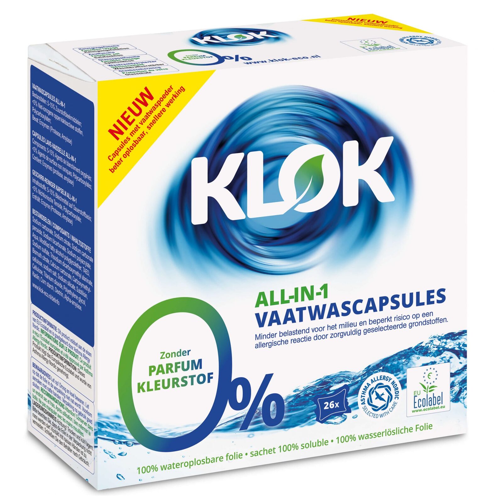 Klok Vaatwascapsules All In One 26 stuks