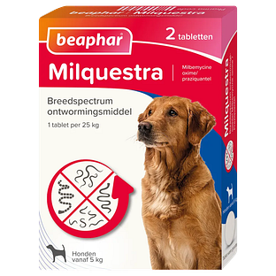 Beaphar Milquestra Ontwormingsmiddel Honden vanaf 5KG 2ST