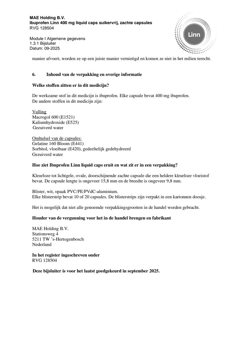 Ibuprofen Liquid Capsules 400mg Suikervrij afbeelding van document #10, leaflet