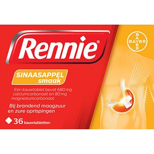 Rennie Sinaasappel kauwtabletten bij brandend maagzuur 36TB