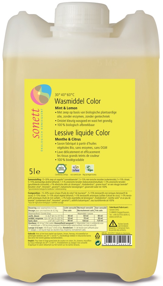Sonett Wasmiddel Vloeibaar Color 5L afbeelding 1