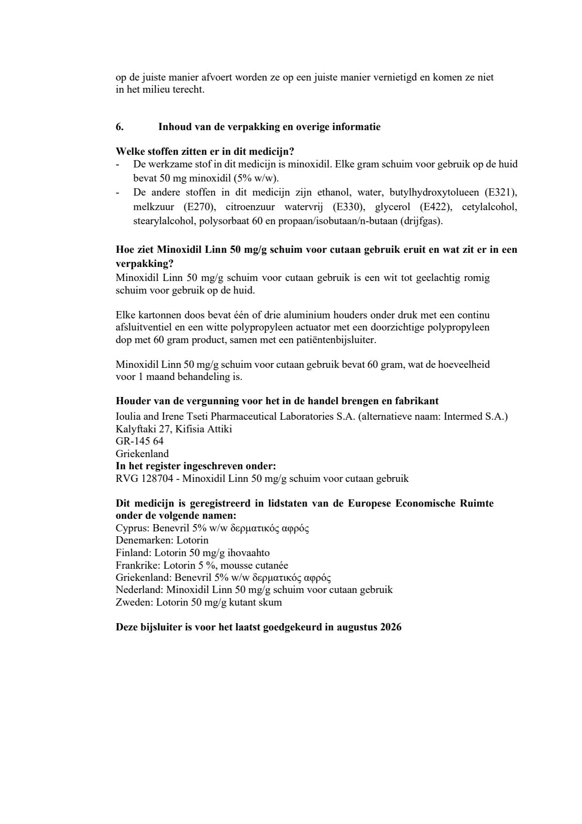 Minoxidil 50mg Foam afbeelding van document #7, leaflet