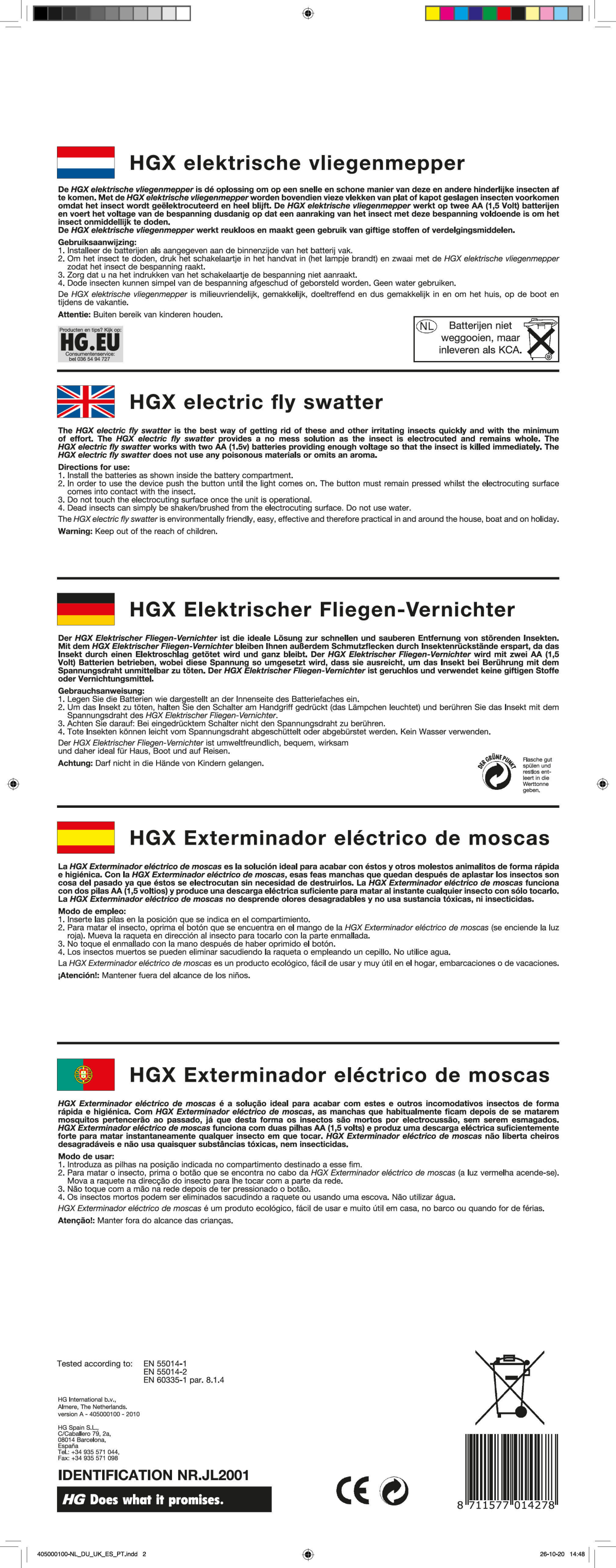 Elektrische Vliegenmepper afbeelding van document #2, label