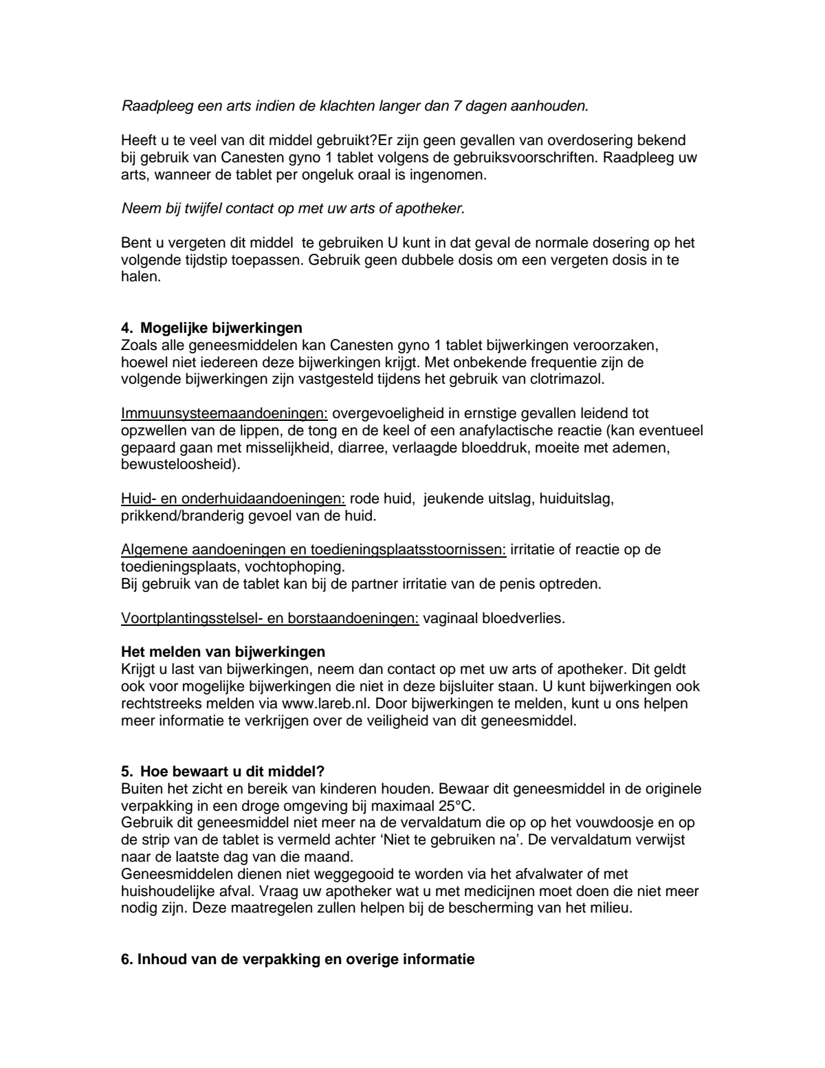 Canesten Gyno 1 Tablet - 1 daagse behandeling afbeelding van document #5, leaflet