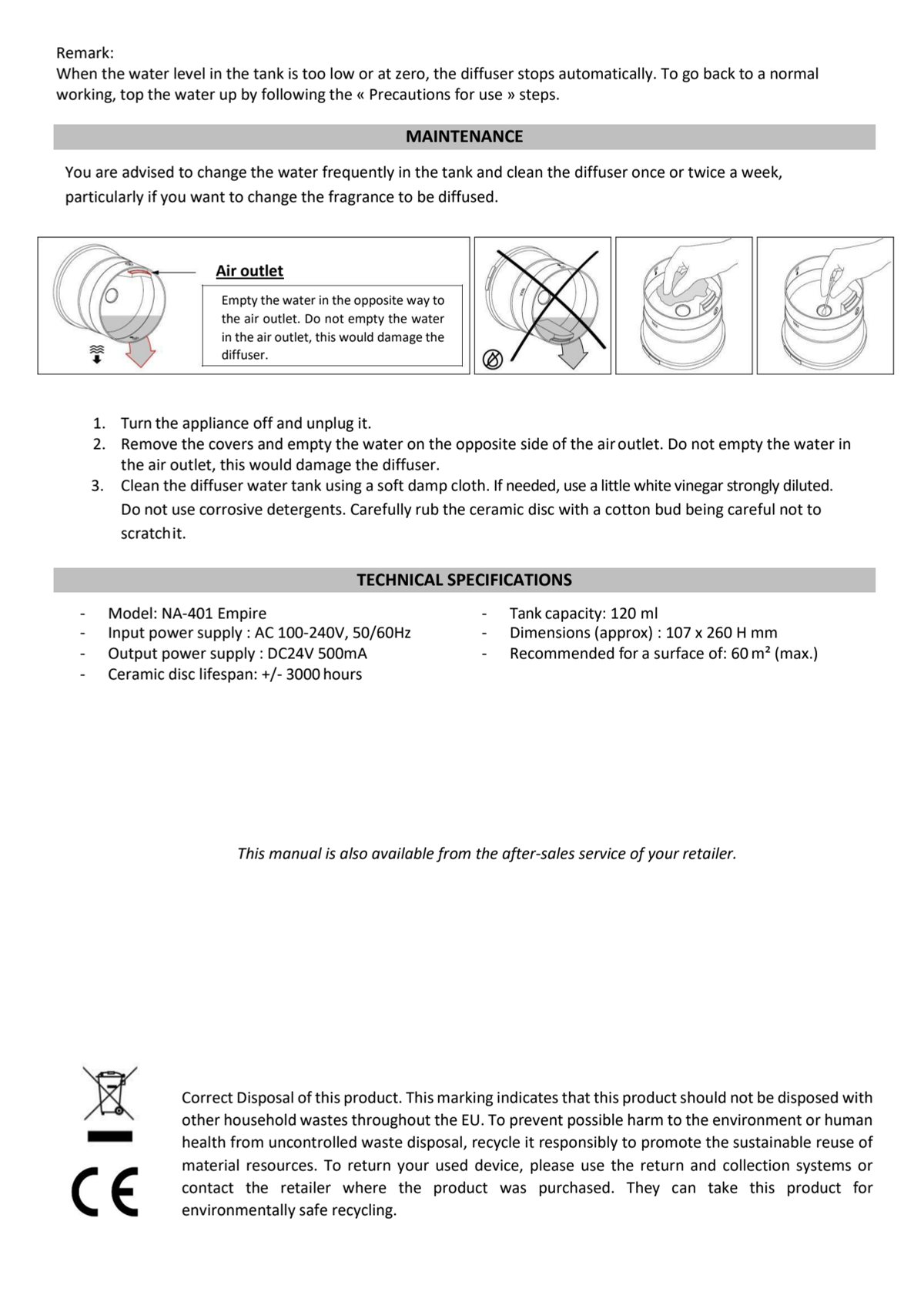 Empire Aroma Diffuser afbeelding van document #7, instructions