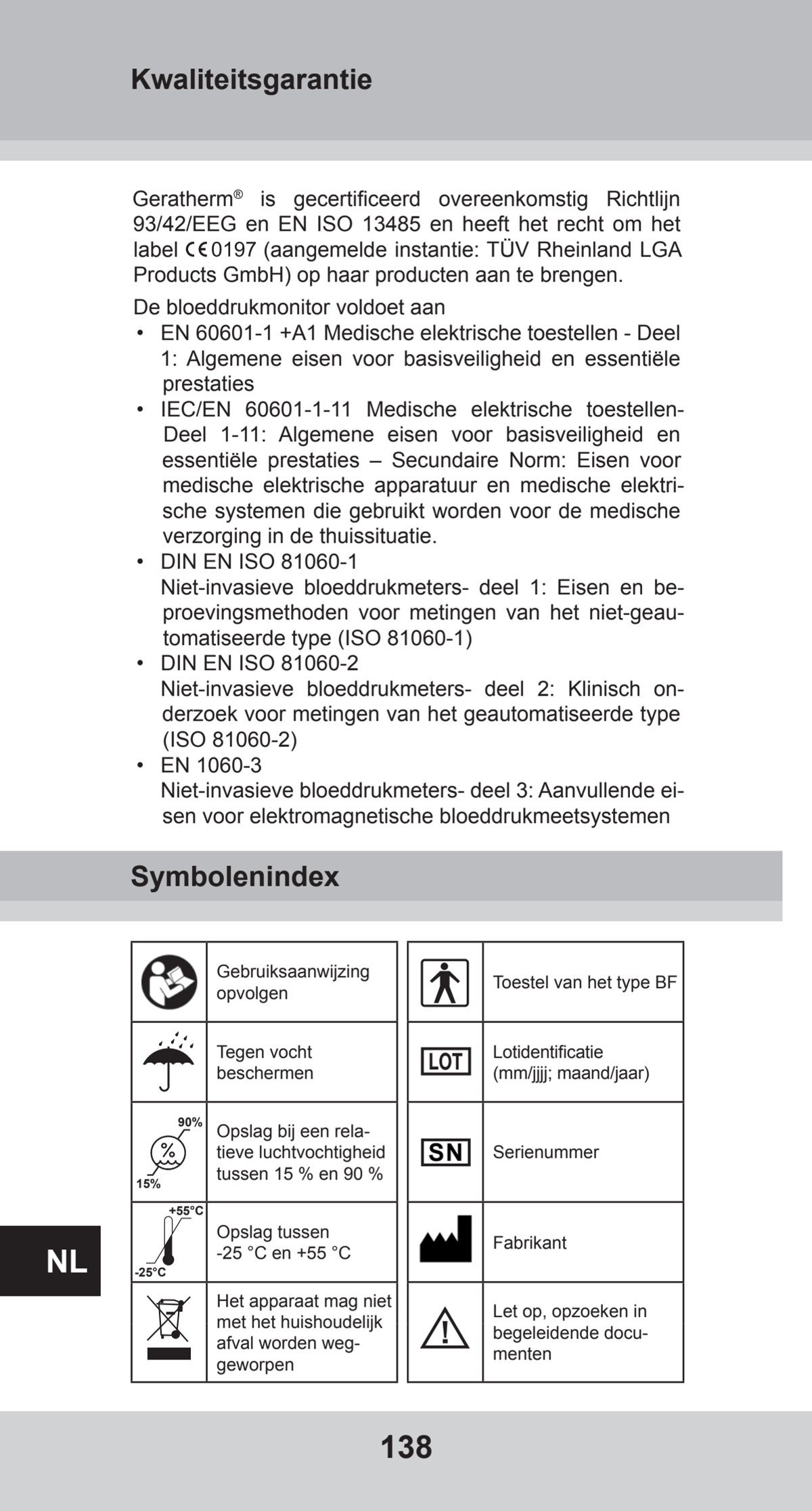 Bovenarm Bloeddrukmeter Desktop afbeelding van document #138, instructions