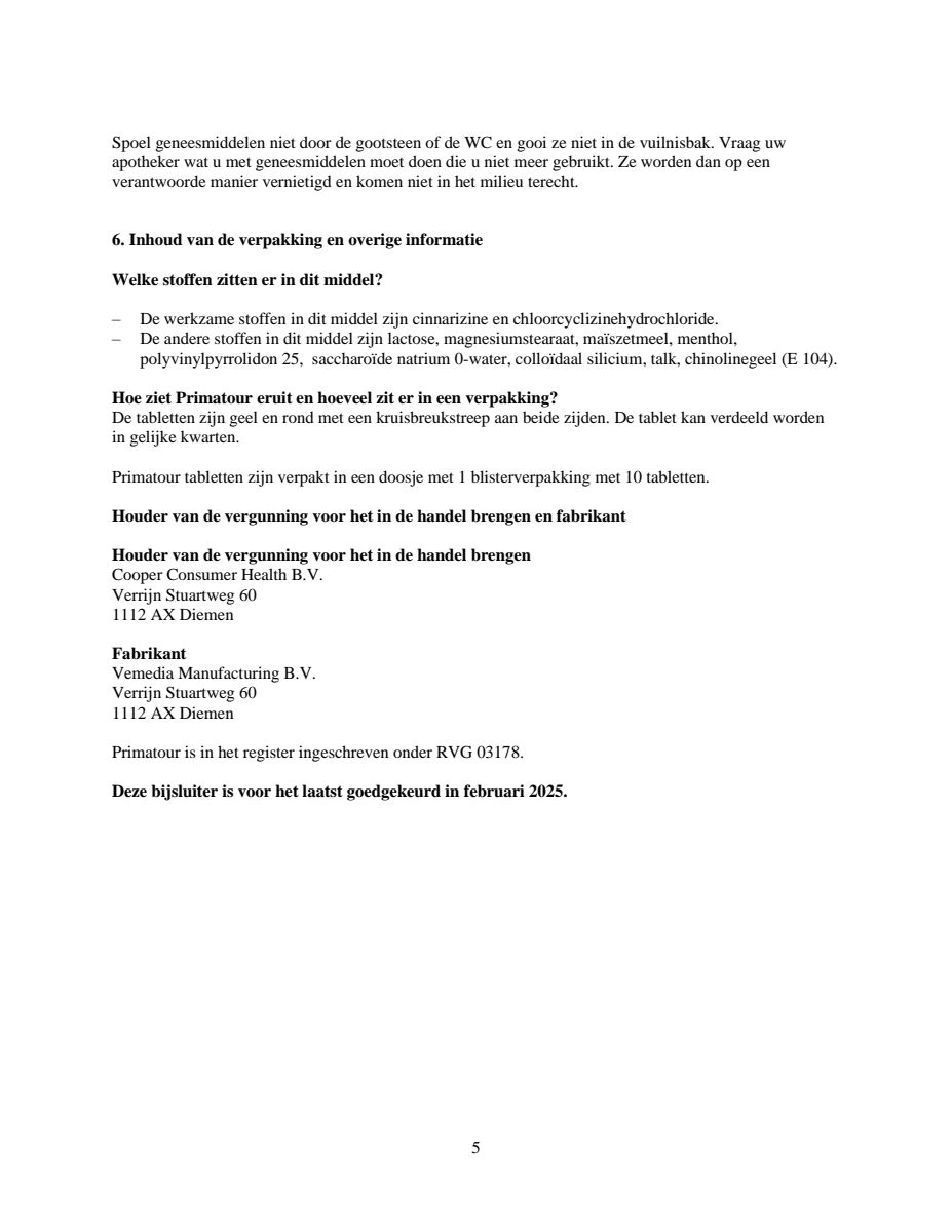 Reistabletten afbeelding van document #5, leaflet