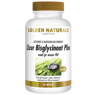 Golden Naturals Ijzer Bisglycinaat Plus Capsules 60CP