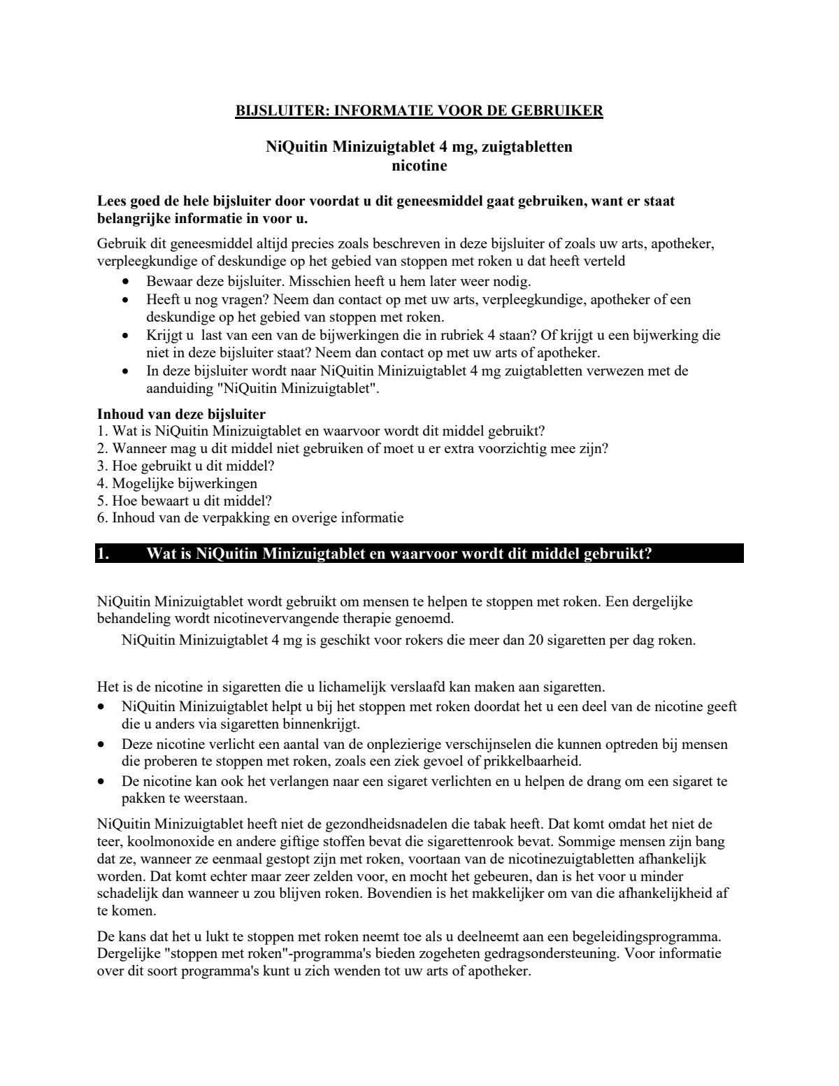 Minizuigtabletten 4mg afbeelding van document #1, leaflet