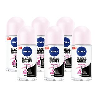 Nivea Black & White Invisible Original Roll-on Voordeelverpakking 6x50ML