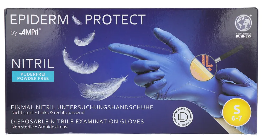 EpidermProtect Nitriel Onderzoekhandschoenen Poedervrij - Small afbeelding