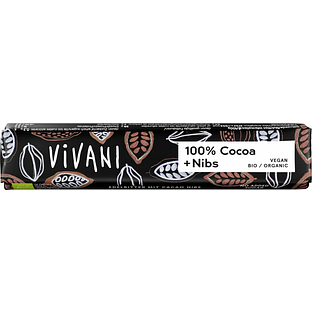 Vivani Chocoladereep Puur 100% Cacao Nibs 25GR