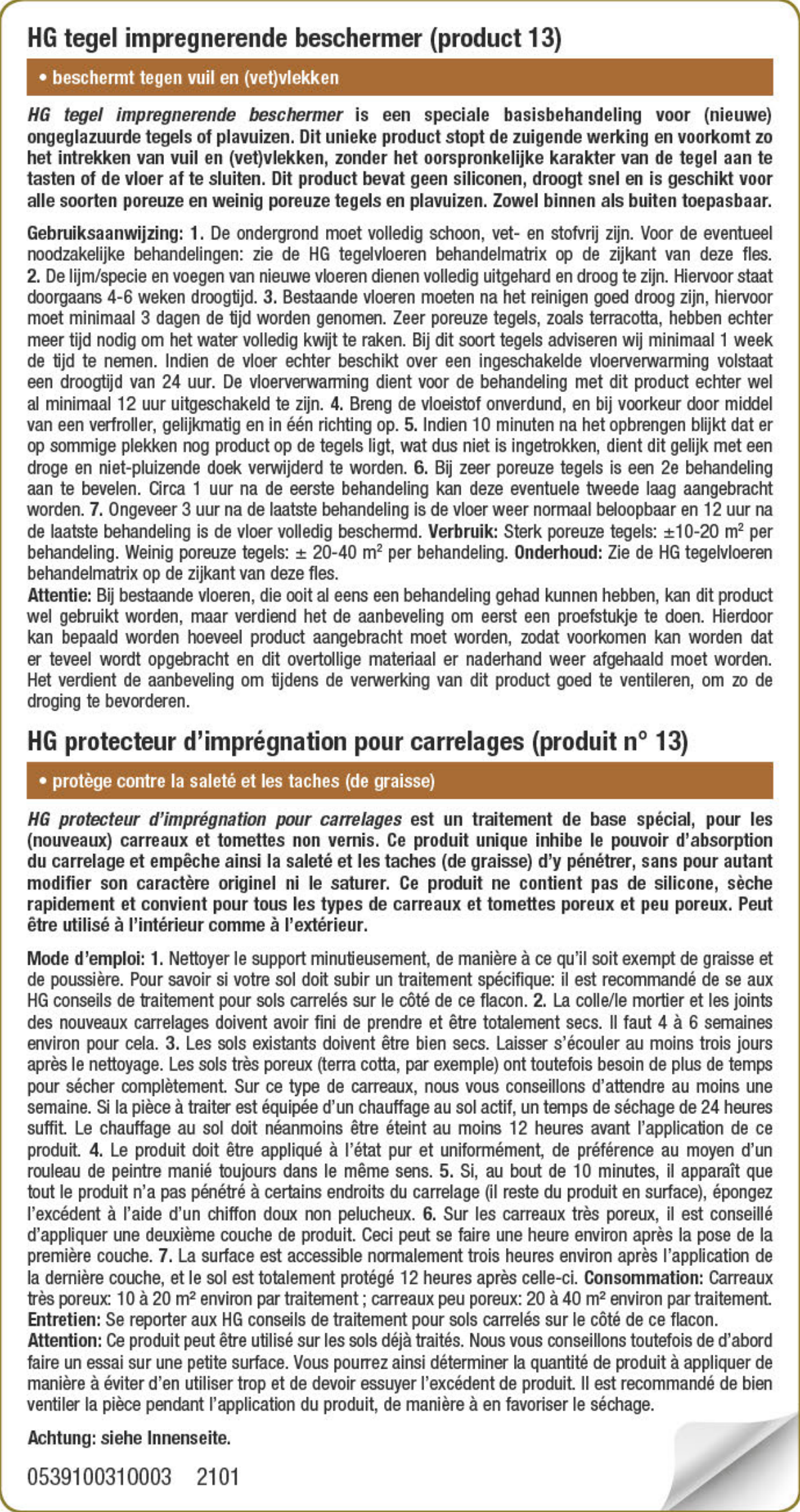 Vloeren Tegel Impregnerende Beschermer afbeelding van document #1, label