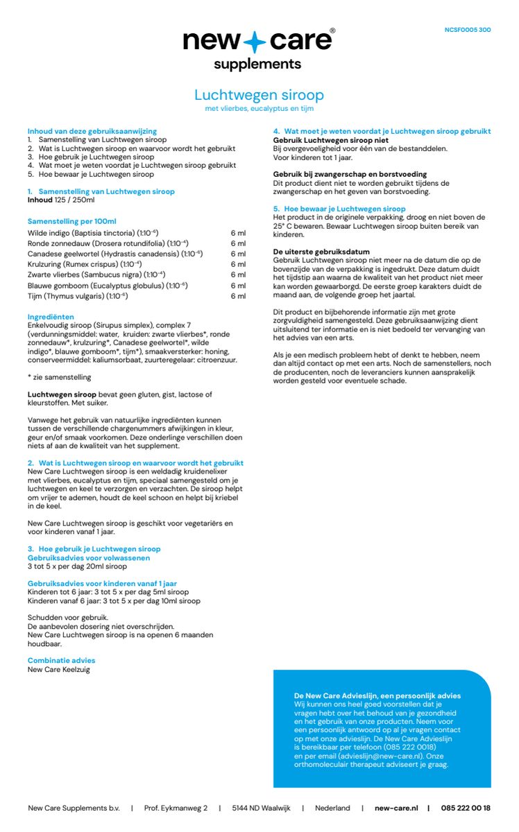 Luchtwegen Siroop afbeelding van document #1, instructions