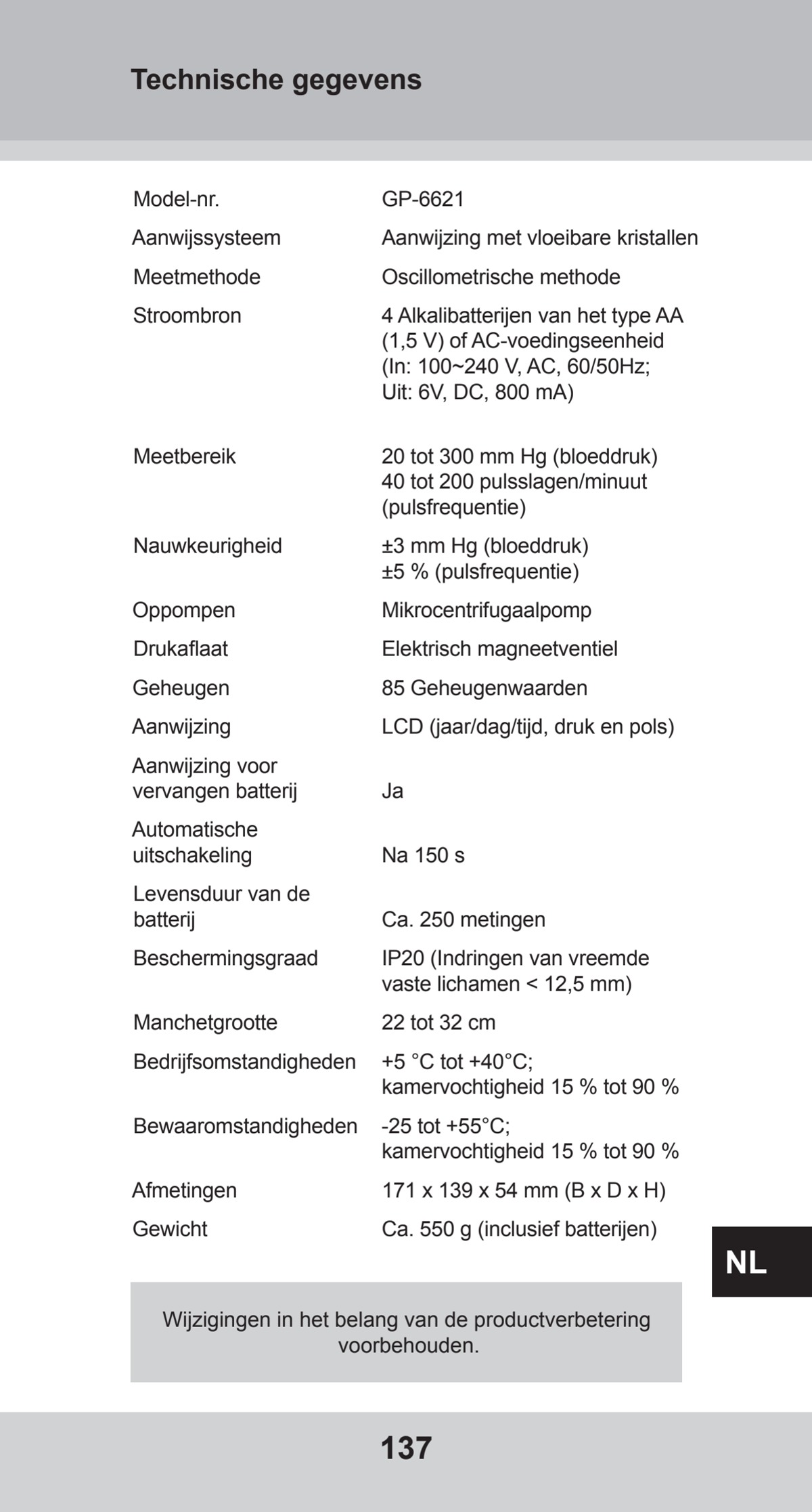 Bovenarm Bloeddrukmeter Desktop afbeelding van document #137, instructions