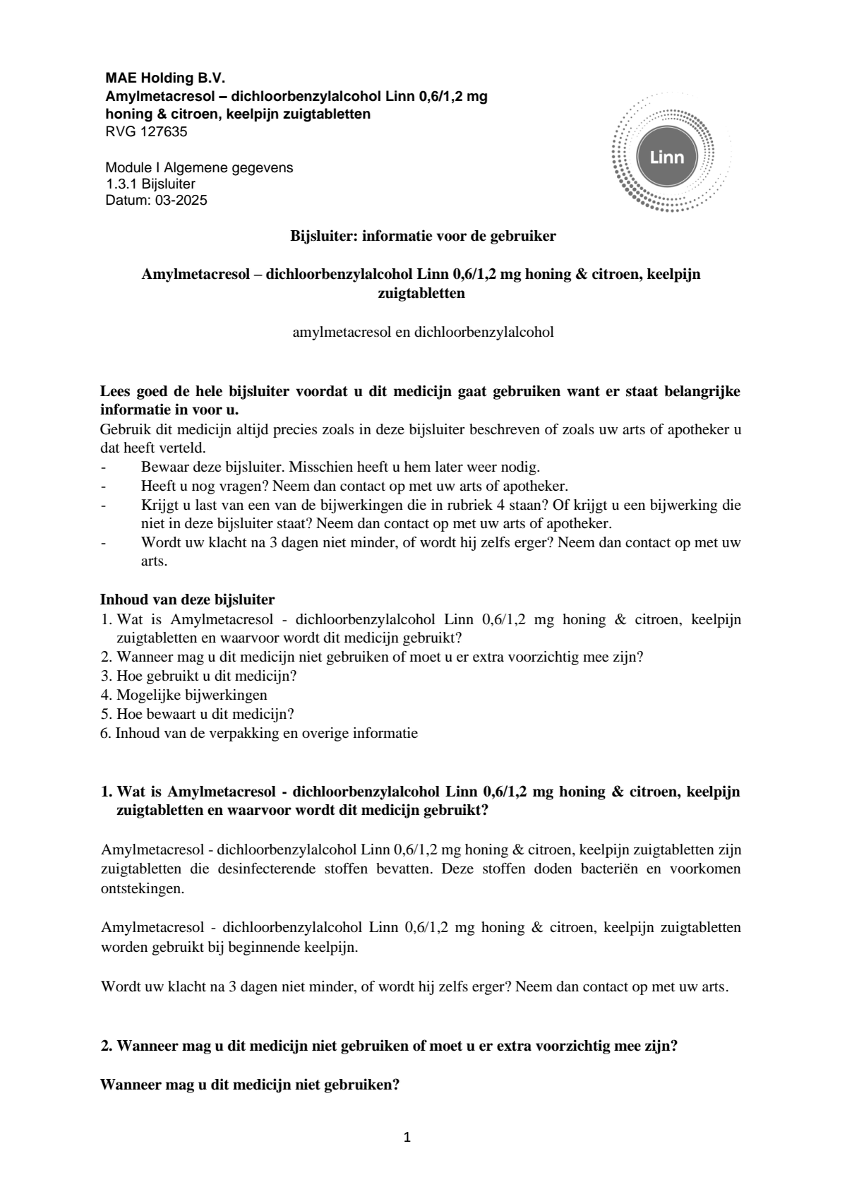 Keelpijn Zuigtabletten Honing & Citroen afbeelding van document #1, leaflet