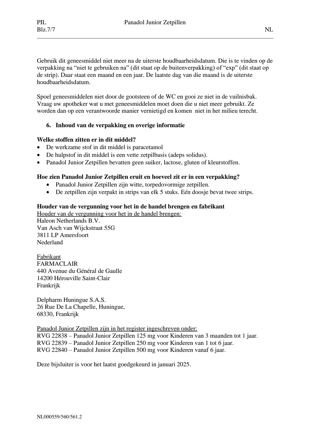 Junior Zetpillen 500mg - vanaf 6 jaar afbeelding van document #7, leaflet