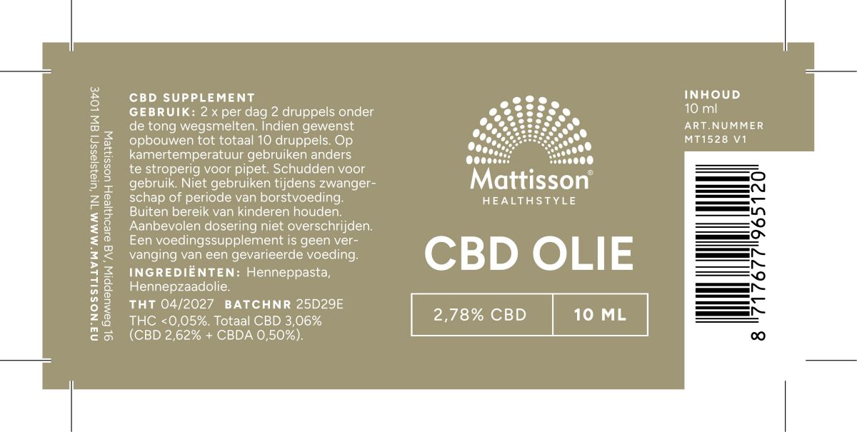 CBD Olie 2.78% afbeelding van document #1, label