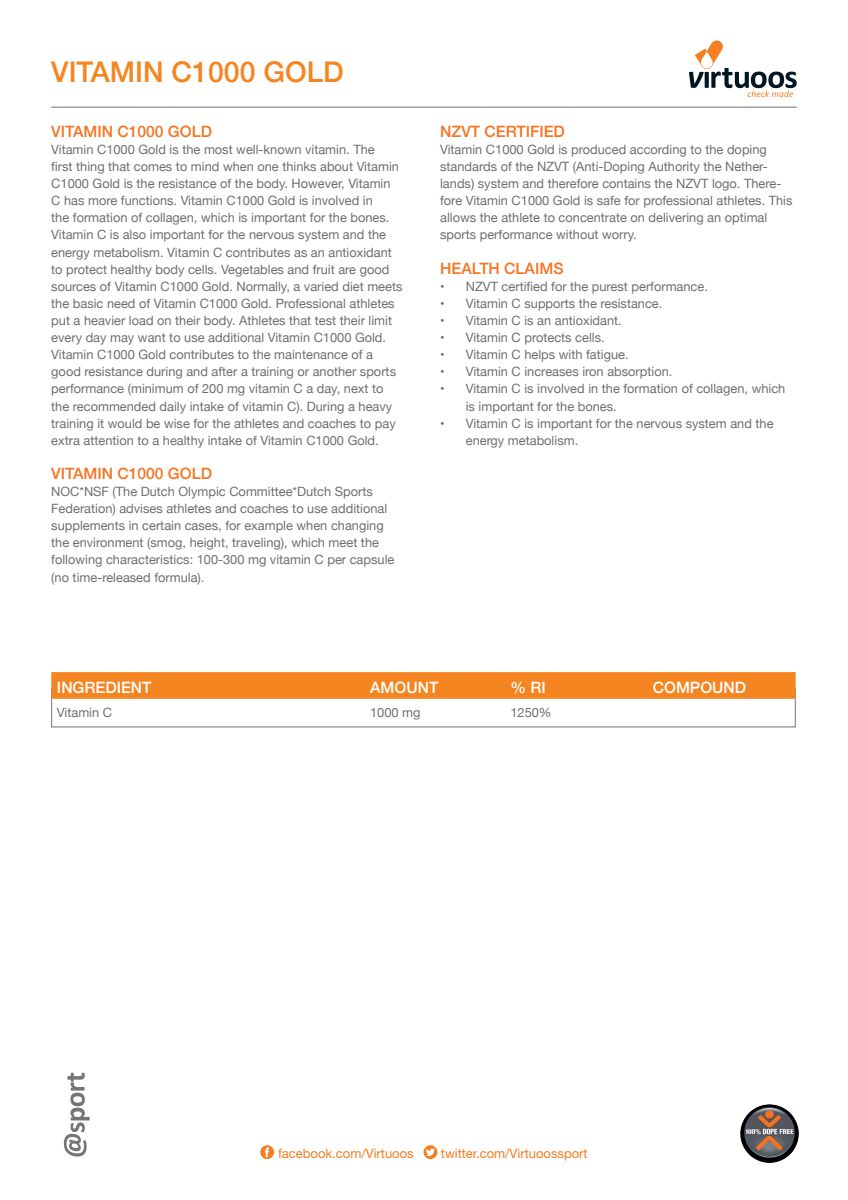 Vitamine C1000 Gold Capsules afbeelding van document #4, label