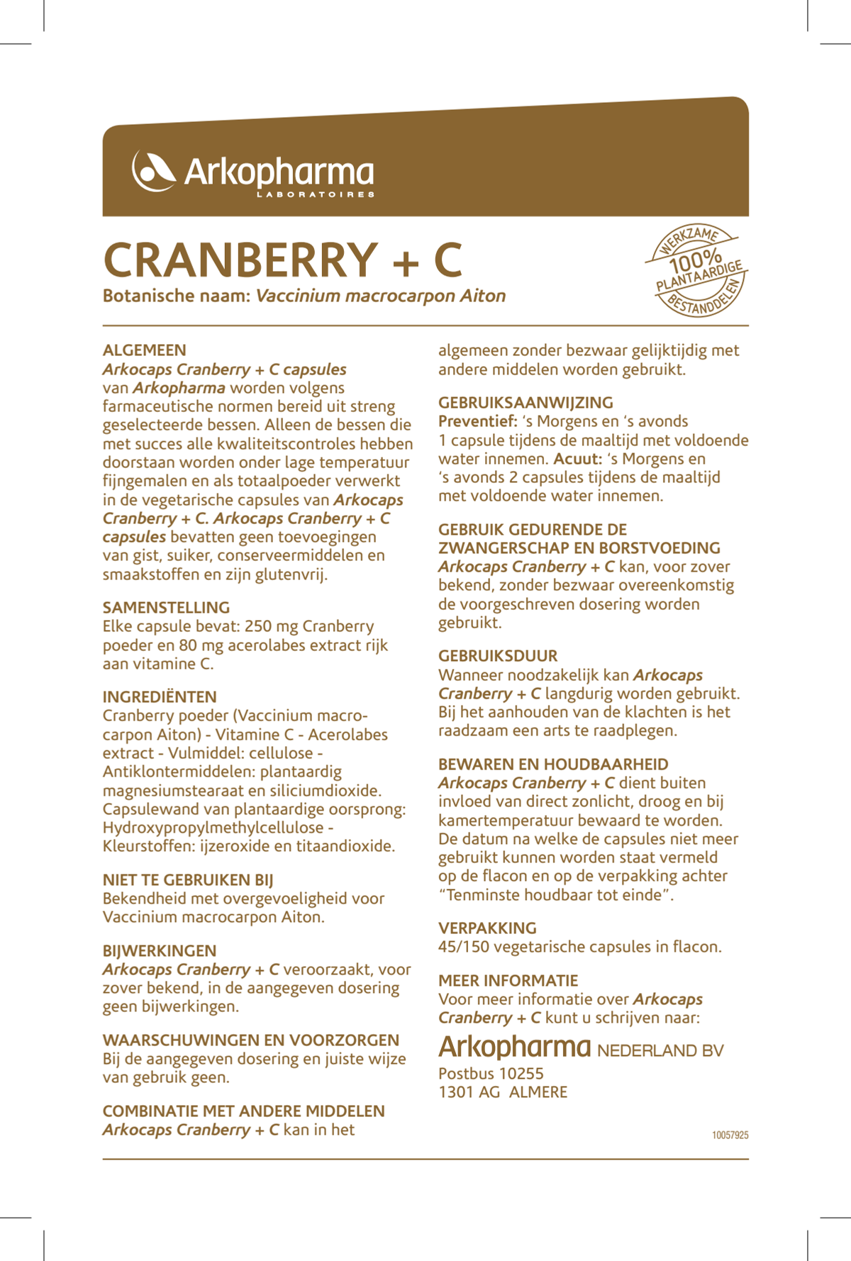 Cranberry + C Capsules afbeelding van document #1, instructions