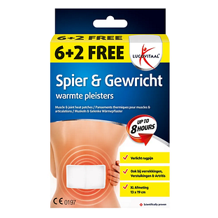 Lucovitaal Spier & Gewricht Warmte Pleisters 13 x 19 cm 8ST