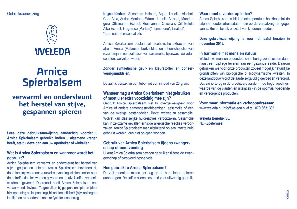 Arnica Spierbalsem afbeelding van document #1, instructions