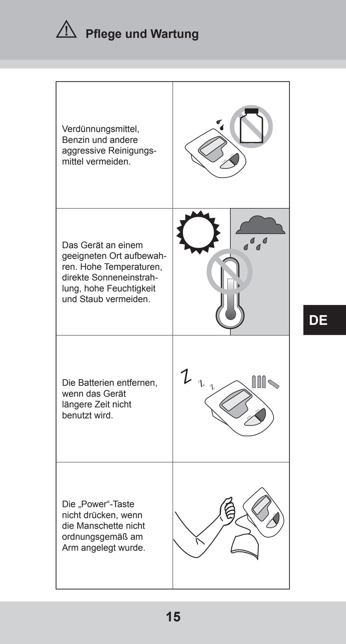 Bovenarm Bloeddrukmeter Desktop afbeelding van document #15, instructions