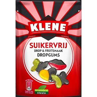 Klene Dropgums Suikervrij 105GR