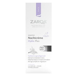 Zarqa Sensitive Nachtcrème Hydra Plus 0% Parfum 50ML Zarqa Sensitive Nachtcrème Hydra Plus 0% Parfum 50ML