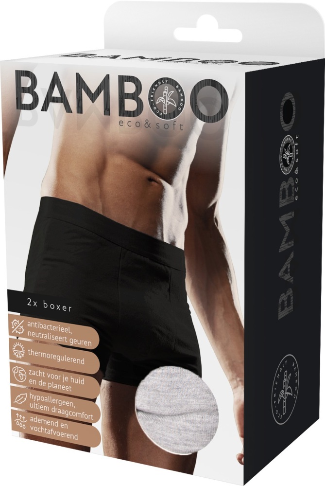 Naproz Bamboo Men's Original Boxer Grijs 2-Pack S