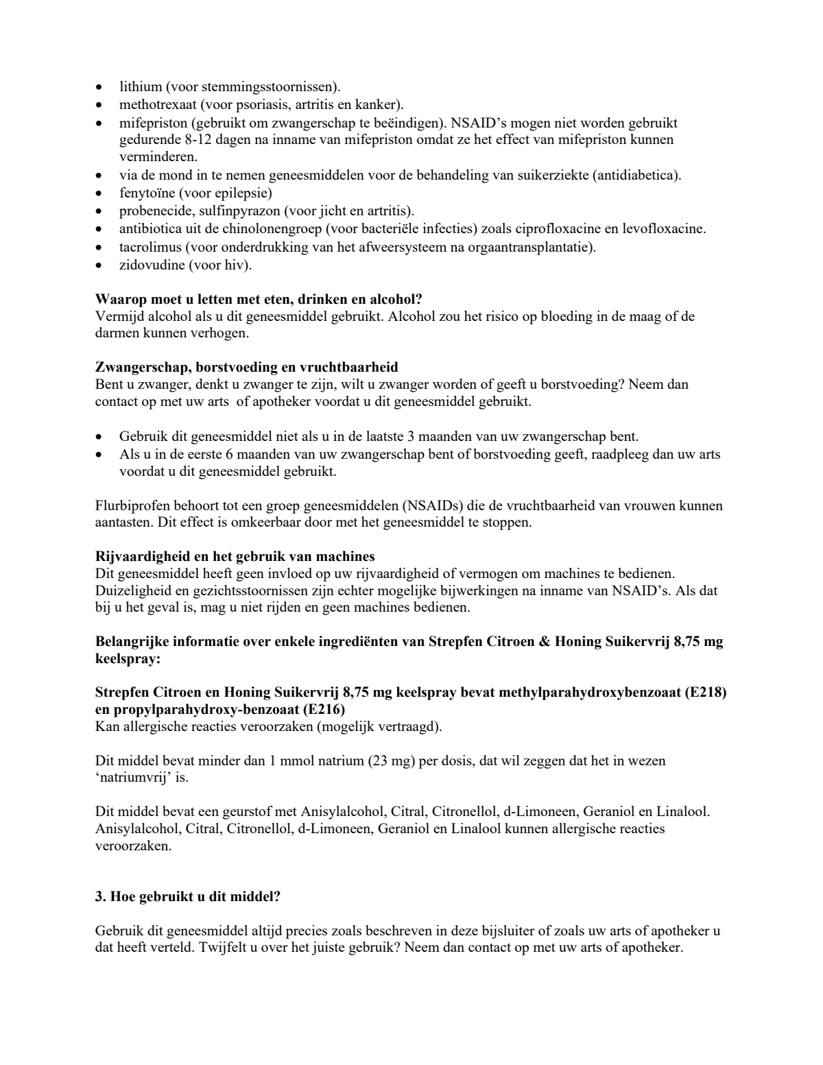 Citroen en Honing Suikervrij 8,75mg Keelspray afbeelding van document #3, leaflet