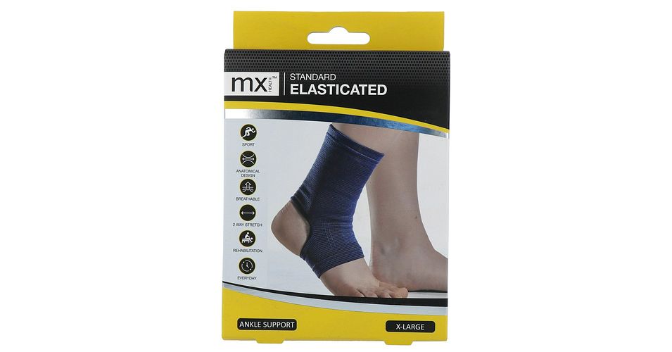 MX Health Standard Elasticated Ankle Support XL (1st) | De Online Drogist