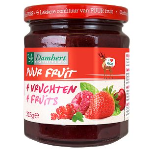 Damhert Puur Fruit Confituur 4 Vruchten 315GR