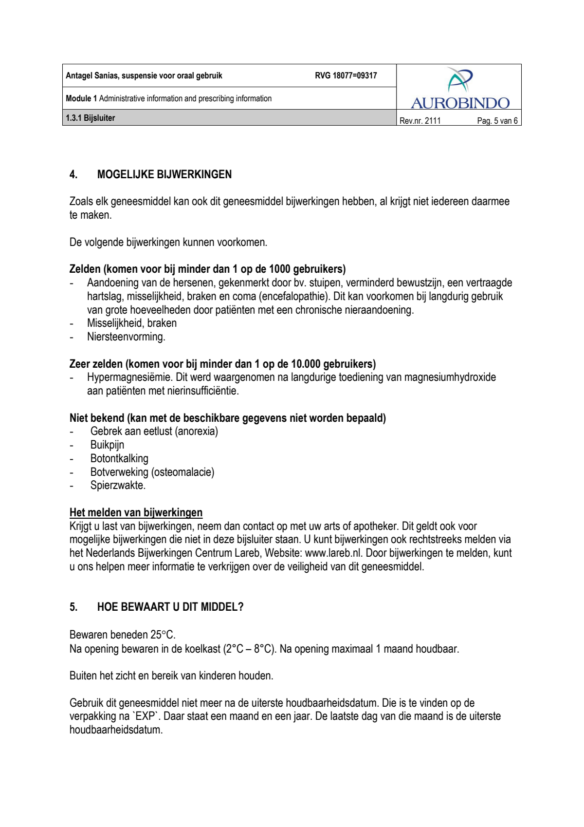Antagel Sanias Suspensie afbeelding van document #5, leaflet