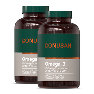 Bonusan Omega-3 Softgels Duoverpakking 2x180SG Bonusan Omega-3 Softgels Duoverpakking 2x180SG