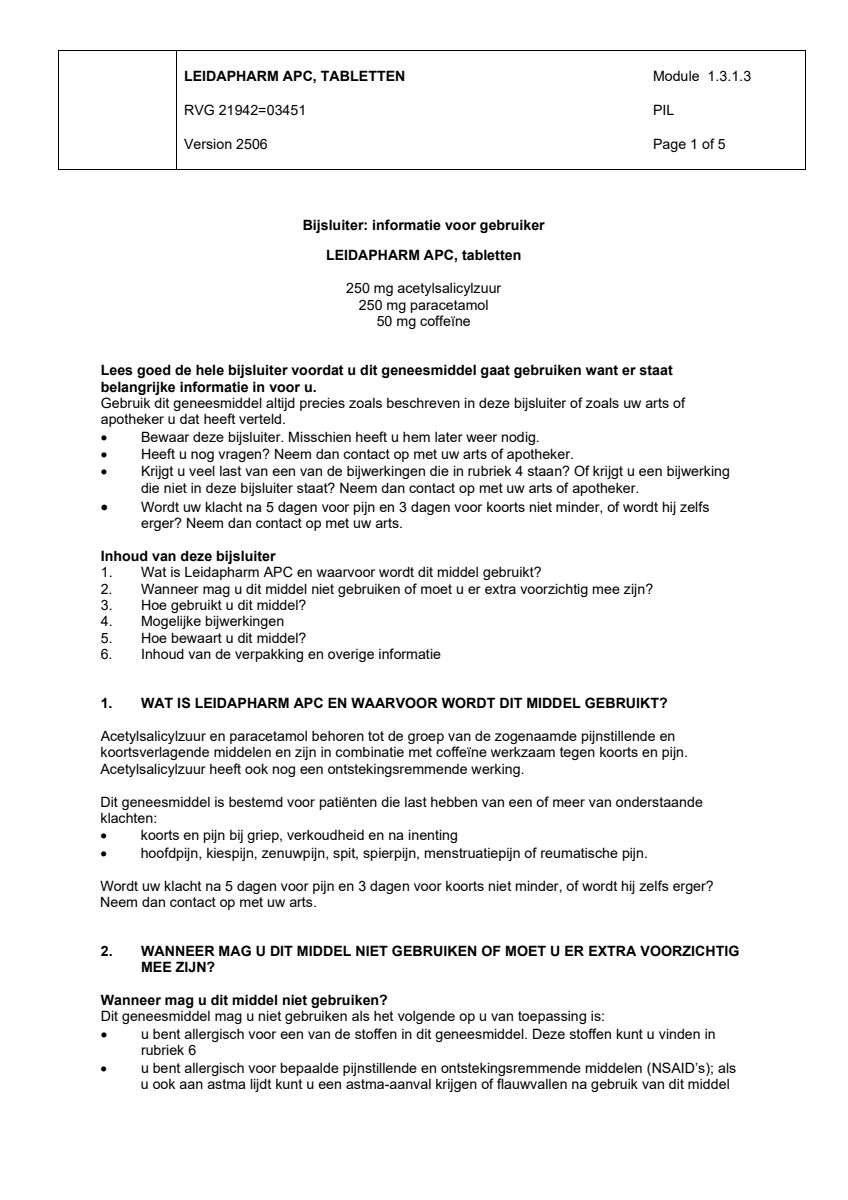 APC Tabletten afbeelding van document #1, leaflet